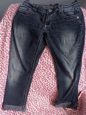 Angels Dark Blue Ankle Crop Jeans